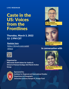 poster for Caste in the US Voices from the Frontlines